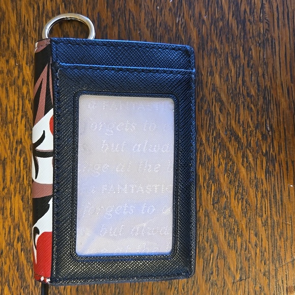 Kate Spade Compact Wallet With Key Ring In Red Poppy Field - Picture 3 of 16